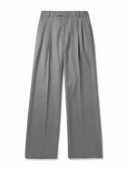 Alexander McQueen - Wide-Leg Pleated Houndstooth Wool Trousers - Gray