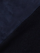 Kiton - Panelled Nubuck and Cashmere Zip-Up Cardigan - Blue