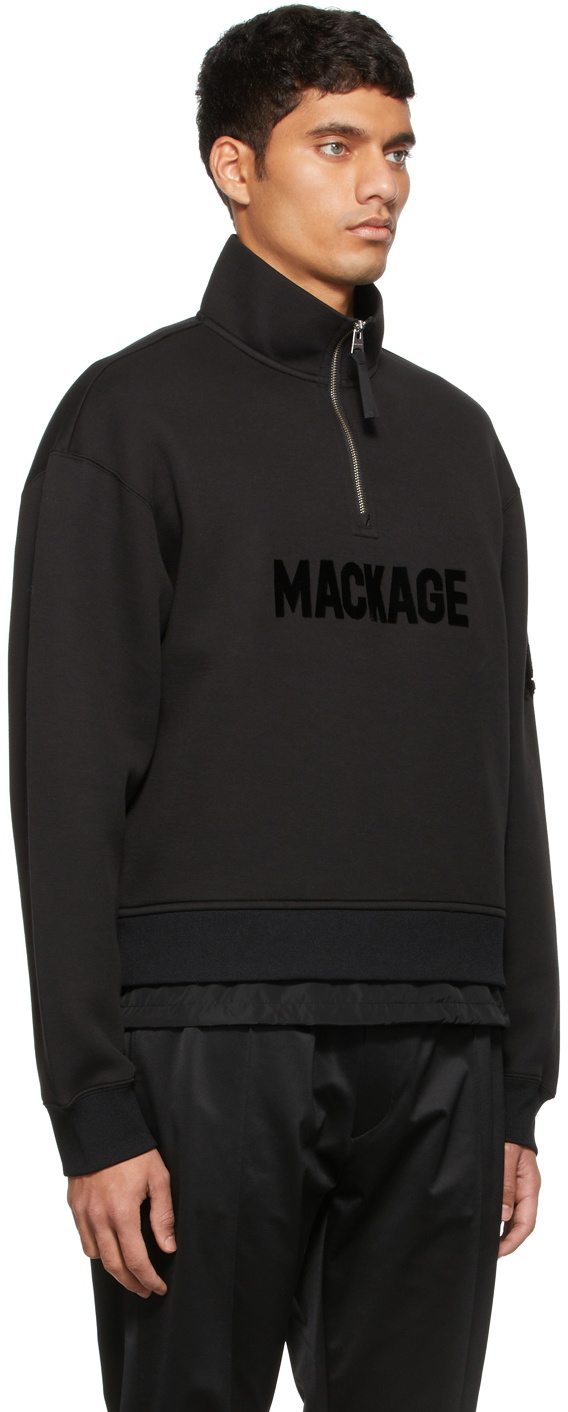 Mackage Black Brando Half-Zip Sweatshirt Mackage