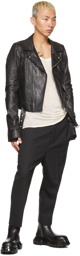 Rick Owens Black Leather Lukes Stooges Jacket