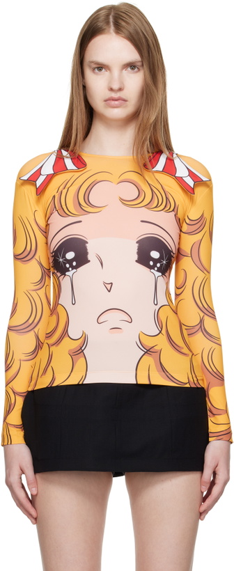 Photo: Pushbutton Yellow Ribbon Jersey Crying Girl T-shirt