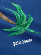 Palm Angels - Logo-Print Cotton-Jersey T-Shirt - Blue