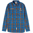 Men's AAPE Now Checked Shirt in Brown (Navy)