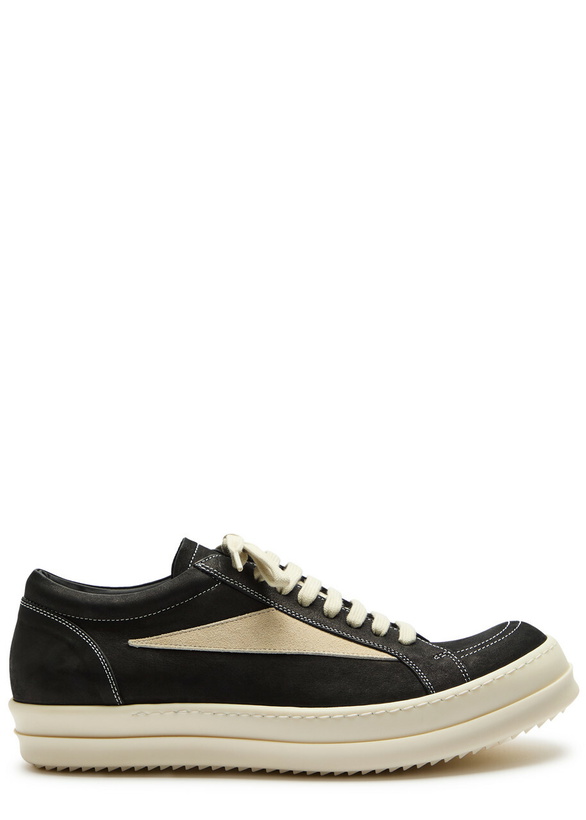 Photo: Rick Owens Suede and Leather Sneakers Black