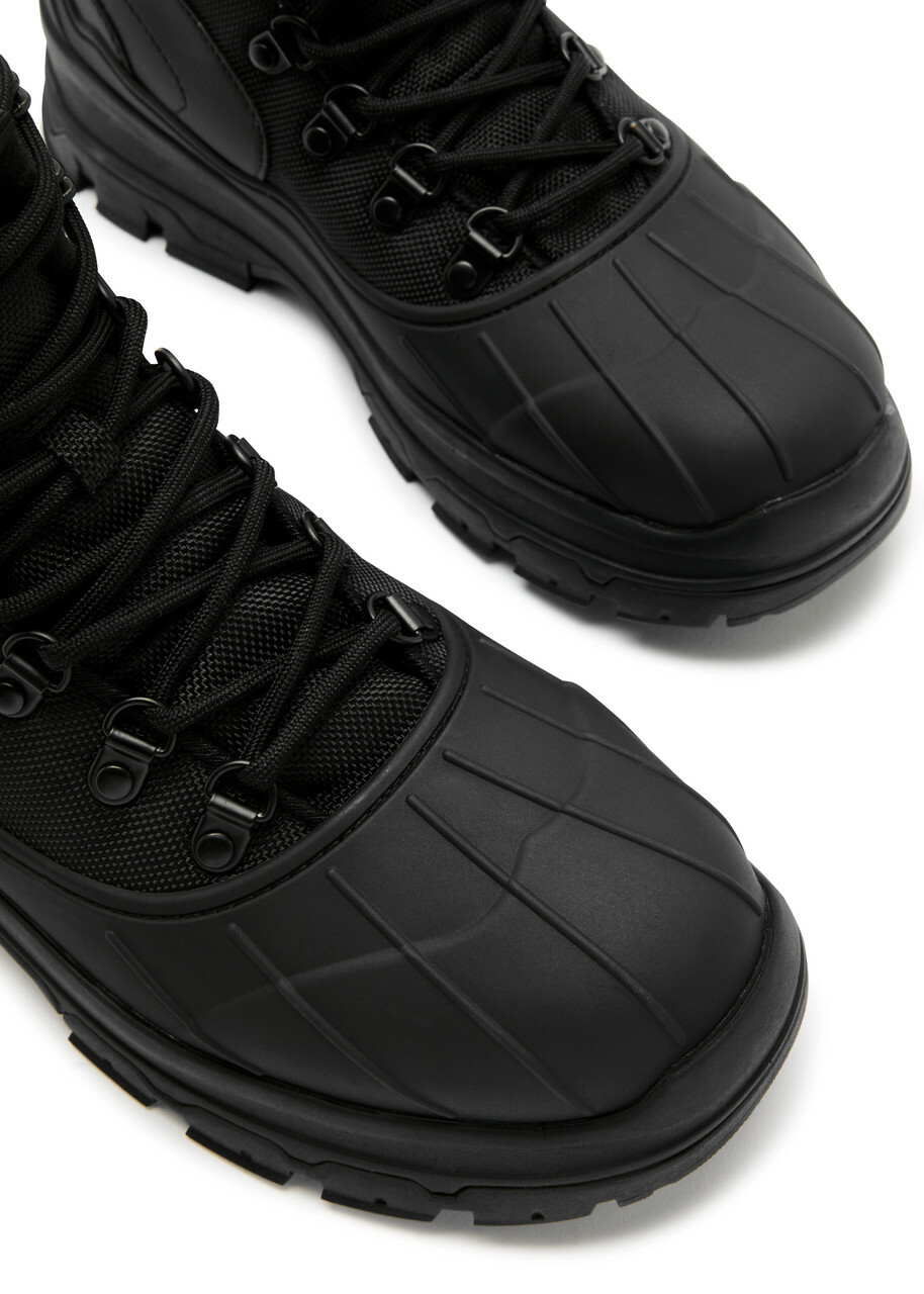Hunter Explorer Duck Rubber Ankle Boots Black