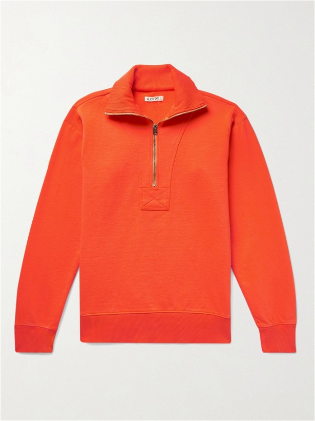 Photo: ALEX MILL - Half-Zip Fleece-Back Cotton-Jersey Sweatshirt - Orange
