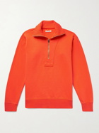 ALEX MILL - Half-Zip Fleece-Back Cotton-Jersey Sweatshirt - Orange