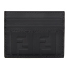 Fendi Black Embossed Logo Card Holder