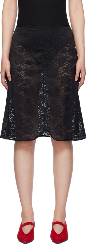 Photo: Birrot Black Rose Midi Skirt