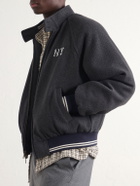 Aimé Leon Dore - Ny Highlanders Logo-Embroidered Wool-Blend Varsity Jacket - Gray
