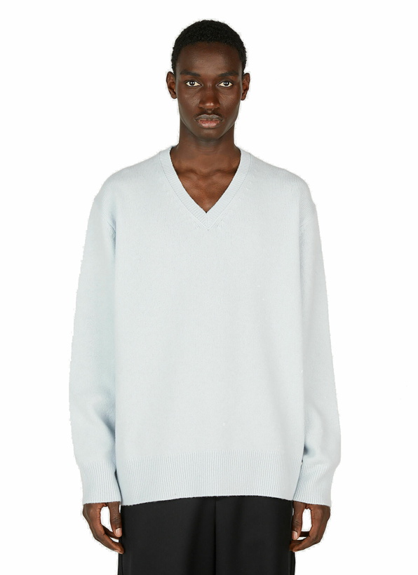 Photo: Acne Studios - V-Neck Sweater in Light Blue