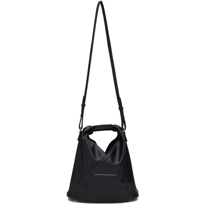 MM6 Maison Margiela Black Faux-Leather Mini Japanese Tote MM6