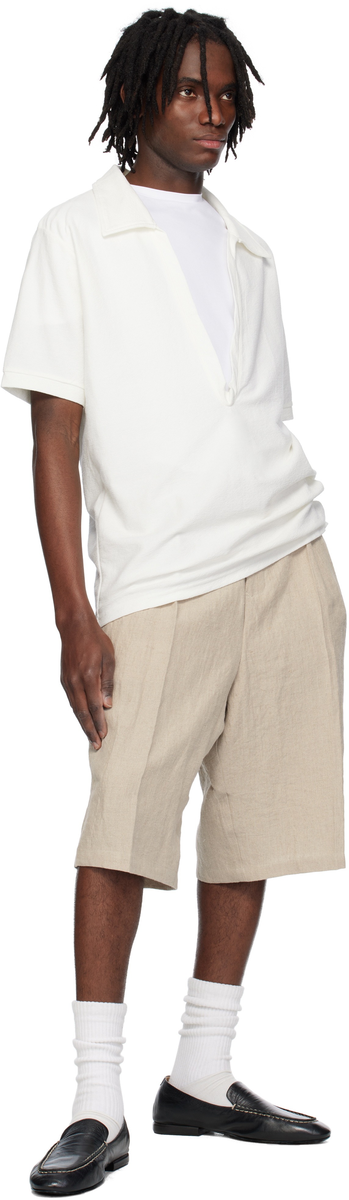 SOSHIOTSUKI Beige Linen Washer Judo Shorts