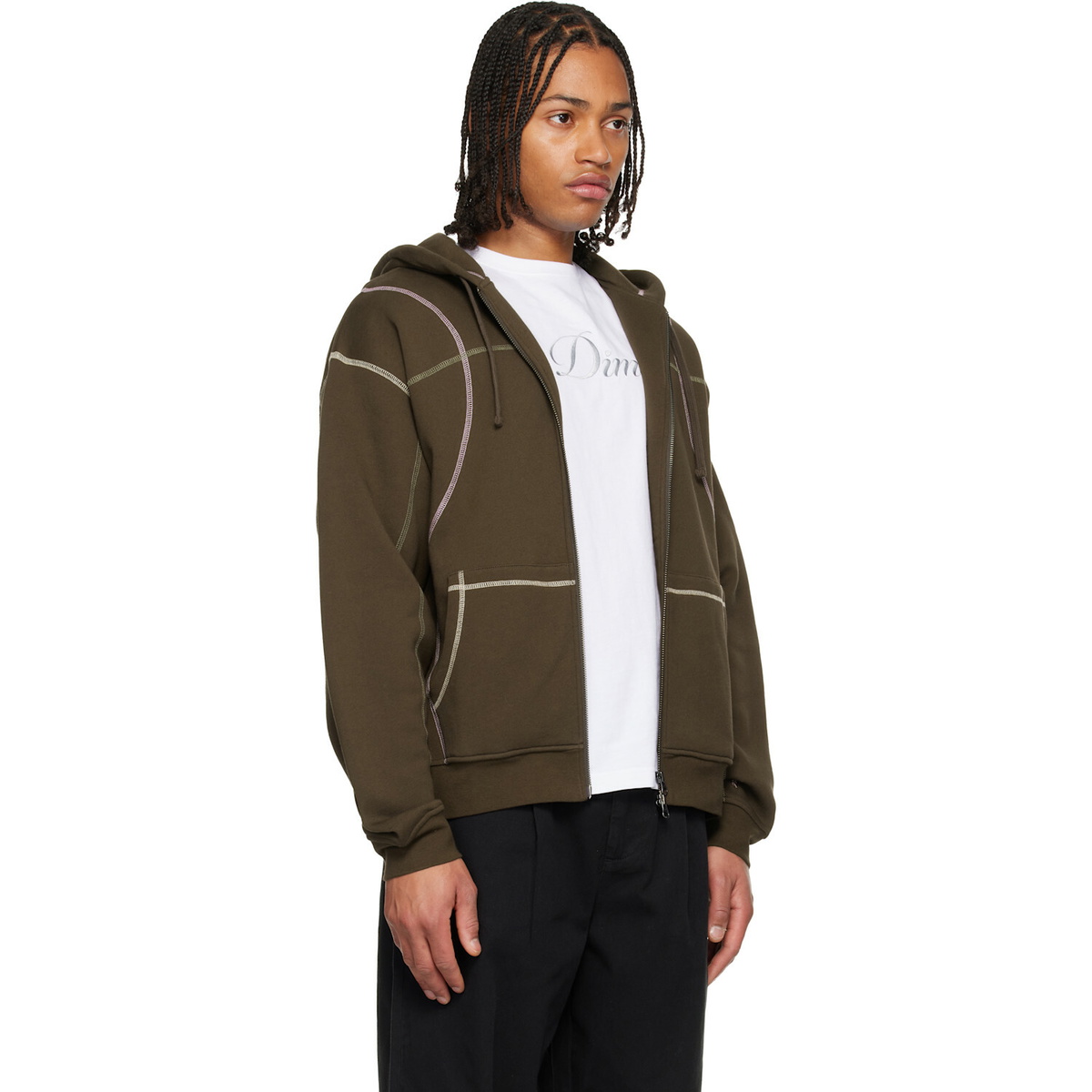 Dime Brown Court Zip Hoodie