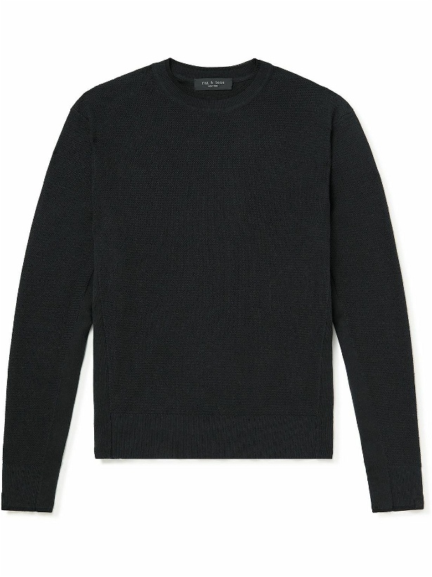 Photo: Rag & Bone - Slim-Fit Cotton-Blend Sweater - Black