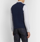 Polo Ralph Lauren - Slim-Fit Cable-Knit Wool and Cashmere-Blend Sweater Vest - Blue