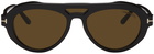 TOM FORD Tortoiseshell & Black Blue Block Glasses