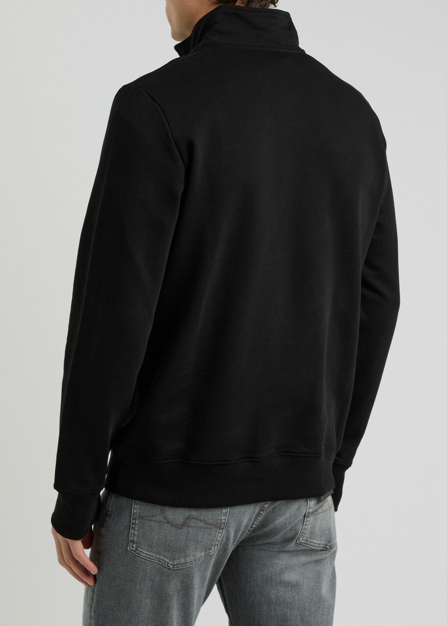 PS Paul Smith Logo-appliquéd Half-zip Cotton Sweatshirt Black