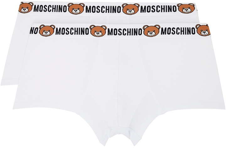 Photo: Moschino Two-Pack White Underbear Boxers