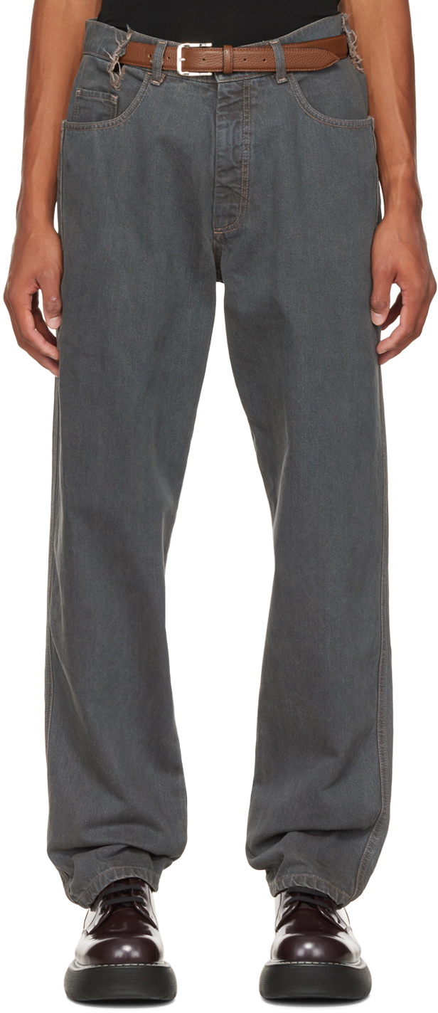 Magliano Gray Belted Jeans Magliano