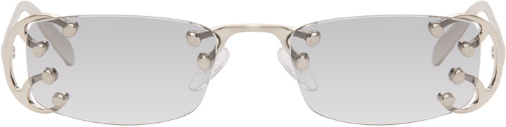 GENTLE MONSTER - Silver & Tortoiseshell Loe Sunglasses Gentle Monster Silver and Tortoiseshell Loe Sunglasses  main image 4