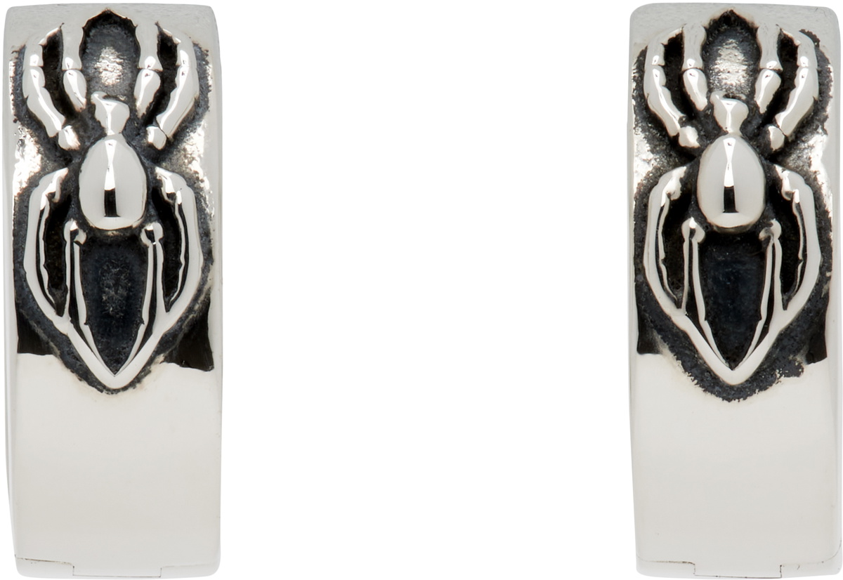 Stolen Girlfriends Club Silver Spider Huggie Earrings