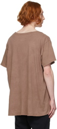 Greg Lauren Brown Recycled Cotton T-Shirt
