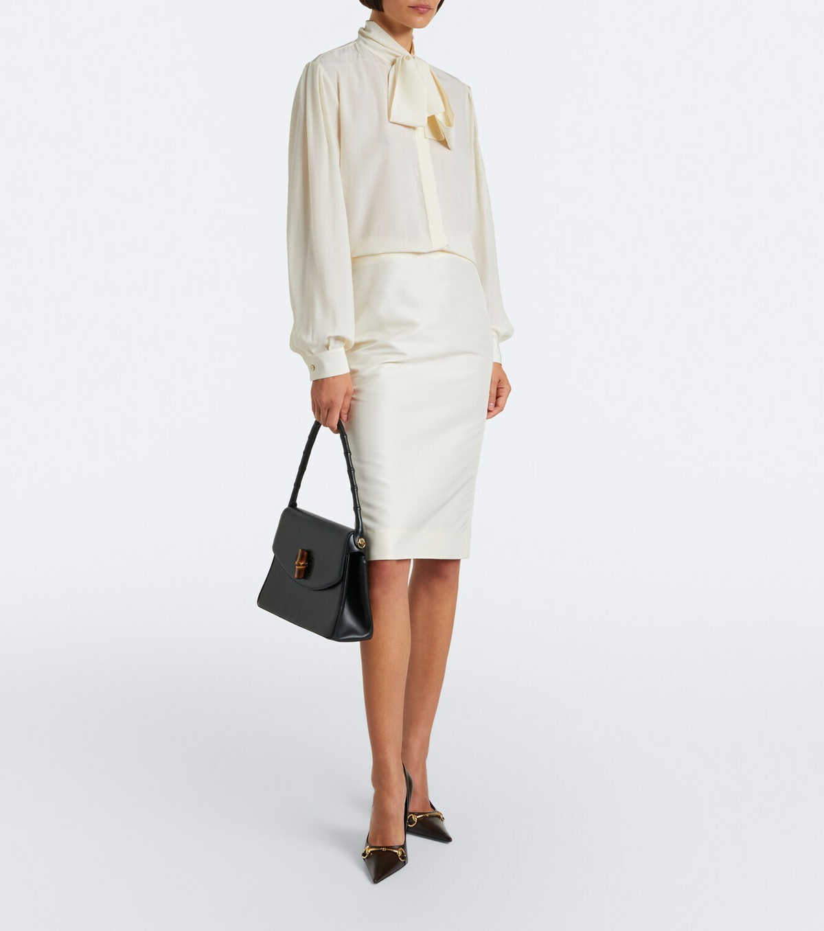 Gucci Tie-neck silk crêpe de chine blouse