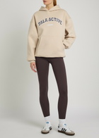Tala Logo-embroidered Hooded Cotton-blend Sweatshirt Beige