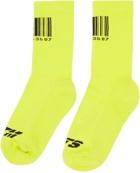 VTMNTS Yellow & Black Barcode Socks