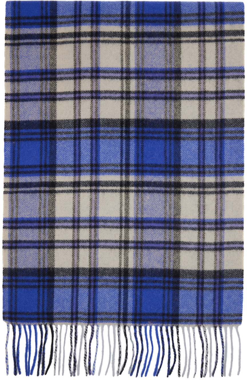 ADER error Blue Revint Plaid Muffler Scarf