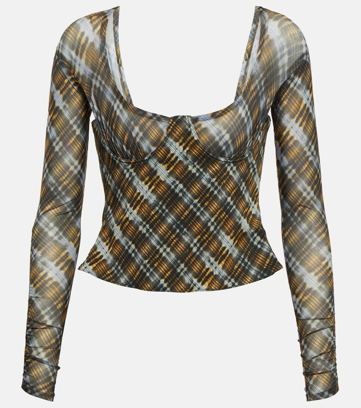 KNWLS - Scythe checked bustier top KNWLS