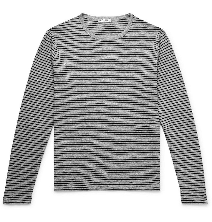 Photo: Alex Mill - Striped Slub Cotton-Jersey T-Shirt - Gray