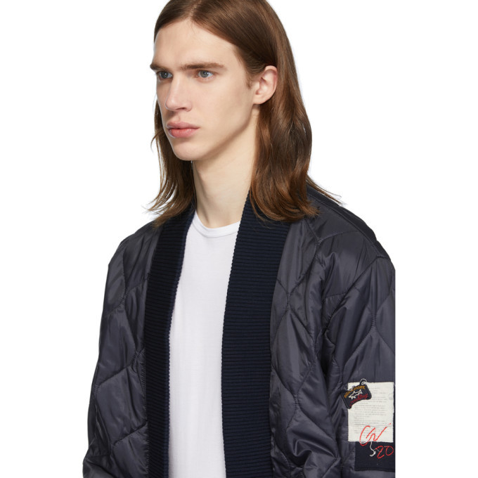 Greg Lauren Navy Paul and Shark Edition Quilted Kimono Jacket Greg