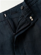 Canali - Straight-Leg Linen Drawstring Shorts - Blue