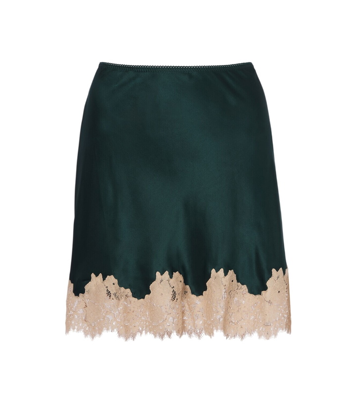 Photo: Dôen Giulietta lace-trimmed silk satin miniskirt
