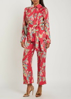 Etro Printed Belted Satin Jacket Multicoloured