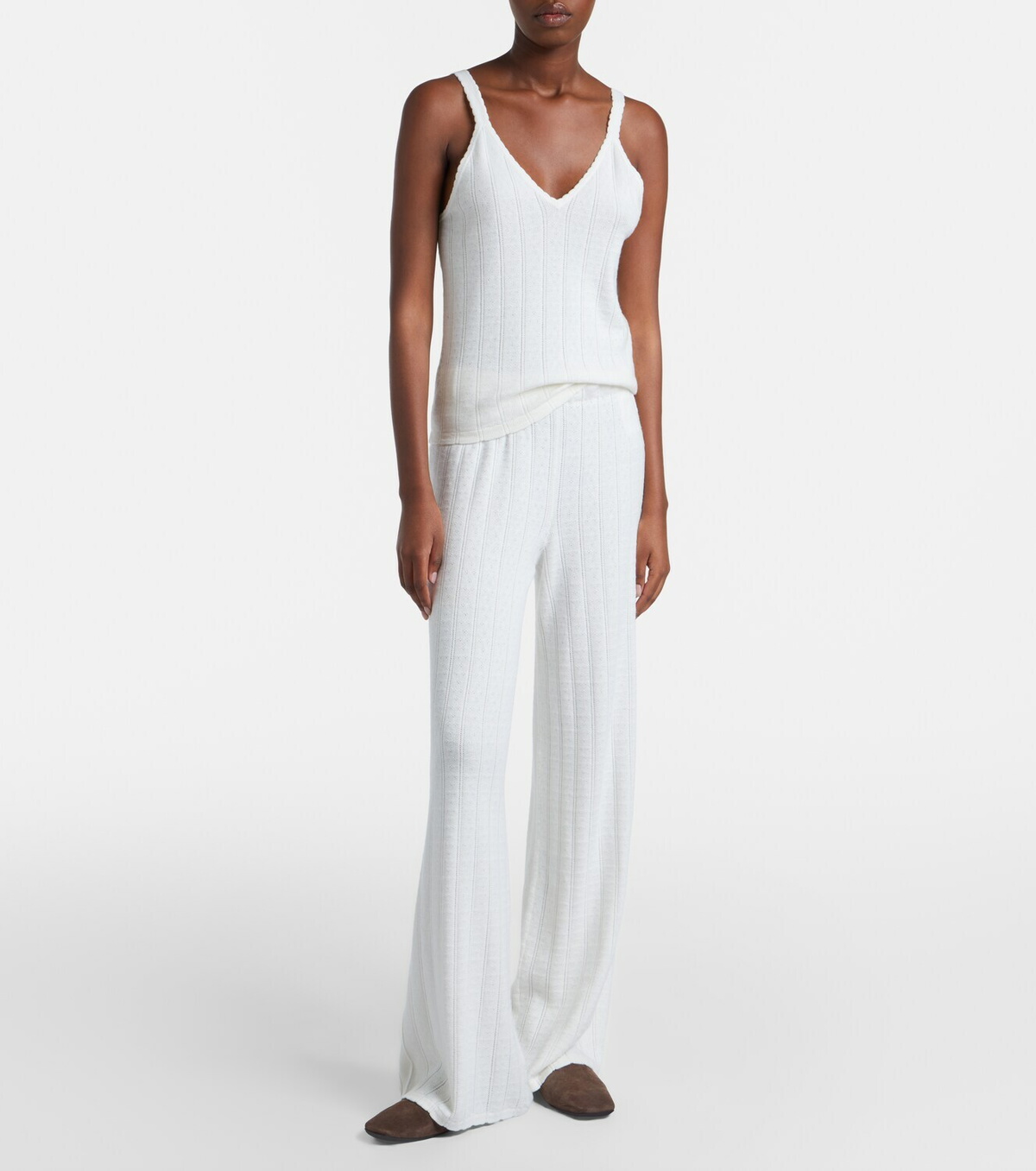 Lisa Yang Shannen cotton and cashmere wide-leg pants