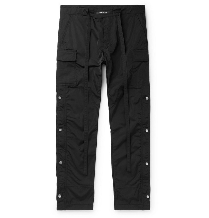 Photo: Fear of God - Black Slim-Fit Shell Drawstring Cargo Trousers - Black