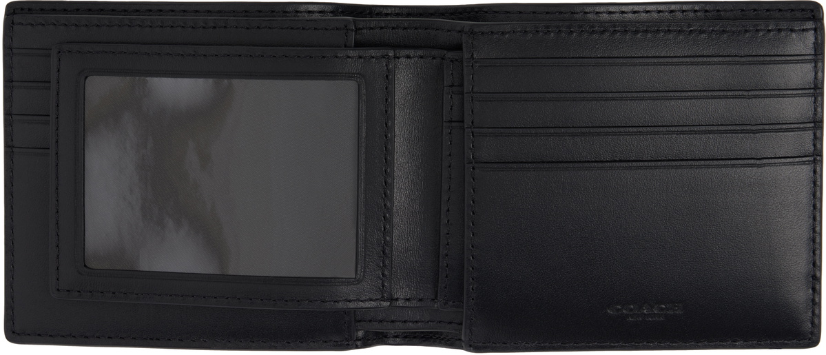 Coach 1941 Black & Gray 3 In 1 Signature Canvas Wallet