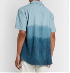 The Elder Statesman - Camp-Collar Dégradé Nep Silk Shirt - Blue