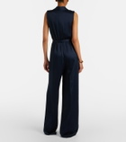 Max Mara Elegante belted satin jumpsuit
