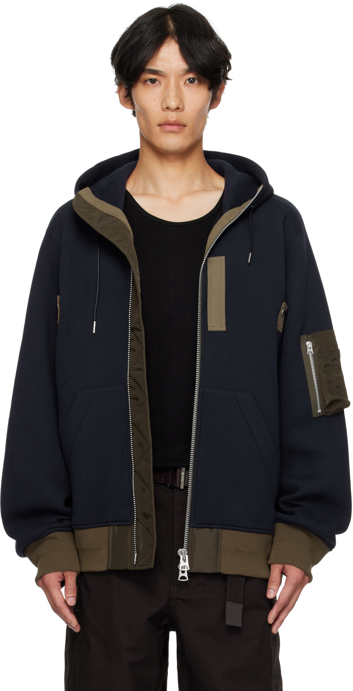 sacai Navy Sponge Sweat Hoodie Sacai