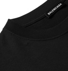 Balenciaga - Oversized Printed Cotton-Jersey T-Shirt - Black