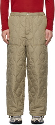 TAION Beige Military Down Trousers