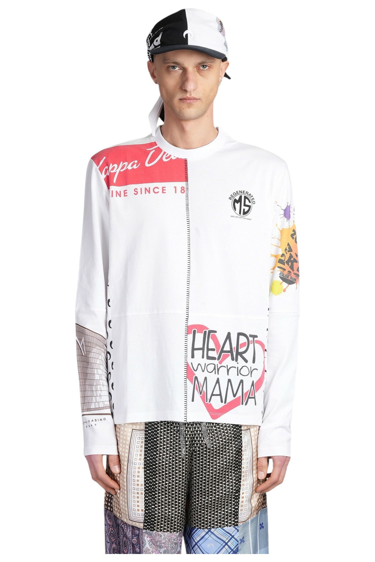 Marine Serre ムーン 長袖Tシャツ ホワイト　S Marine Serre White All Over Moon Long Sleeve T-Shirt Marine
