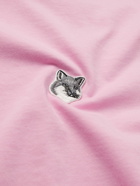 Maison Kitsuné - Logo-Appliquéd Cotton-Jersey T-Shirt - Pink