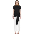 TOTEME Black Tie-Waist Jersey T-shirt