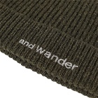 And Wander Men's Shetland Wool Beanie in Khaki