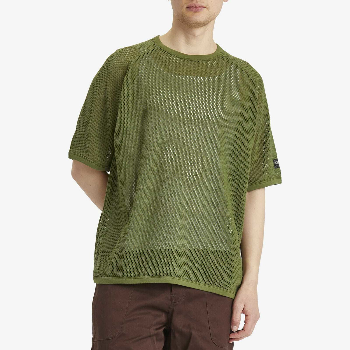 Kenzo Men's Mesh Oversized T-Shirt in Khaki Kenzo